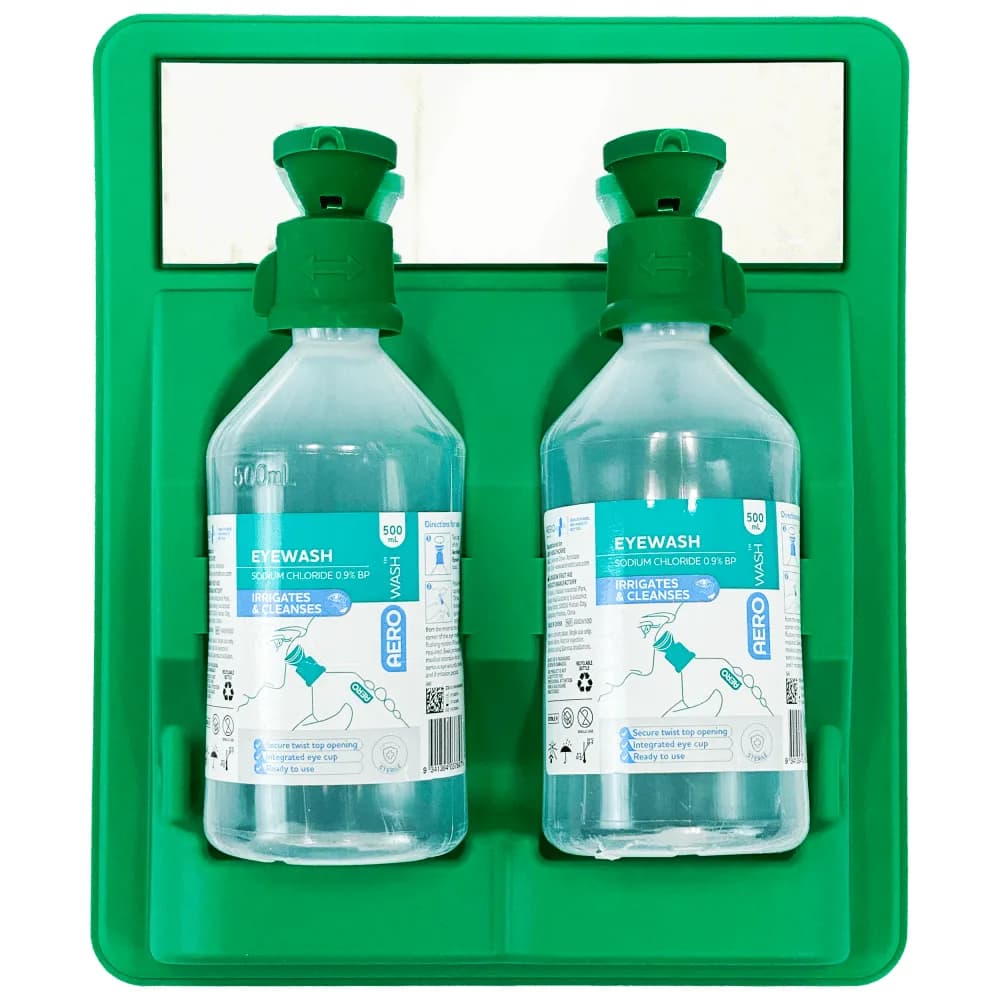 AEROWASH Eyewash Station (2x 500mL bottles)