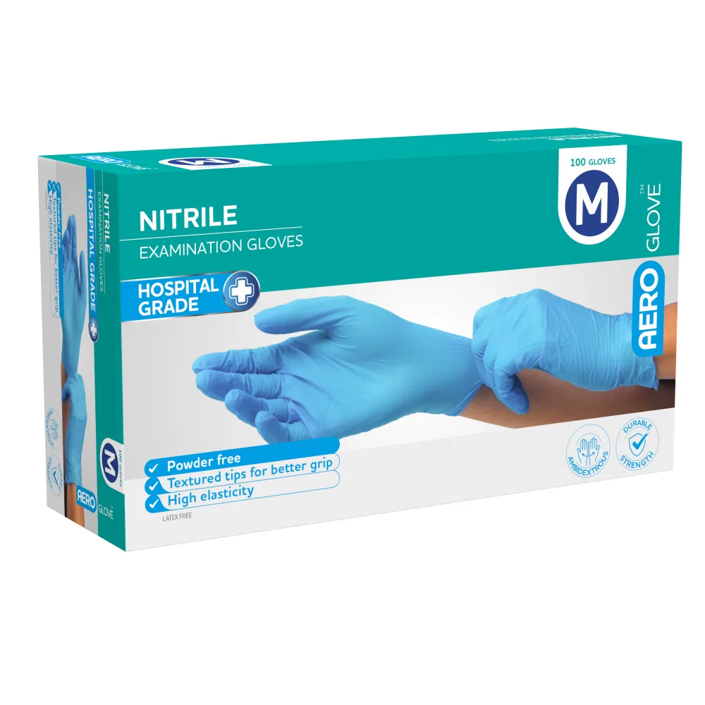 AEROGLOVE Medium Nitrile Powder-Free Gloves Box/100, photo 1 of 2