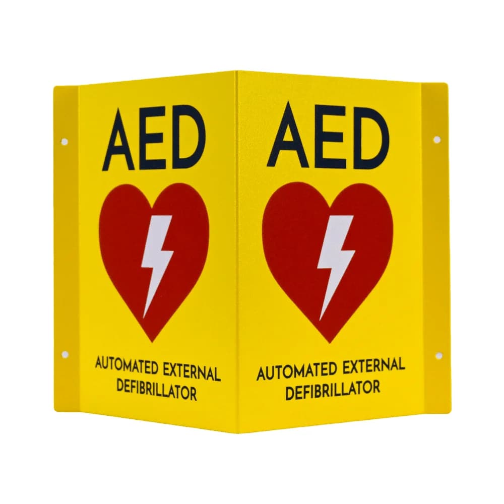 AED Projecting Sign (Metal, Yellow)