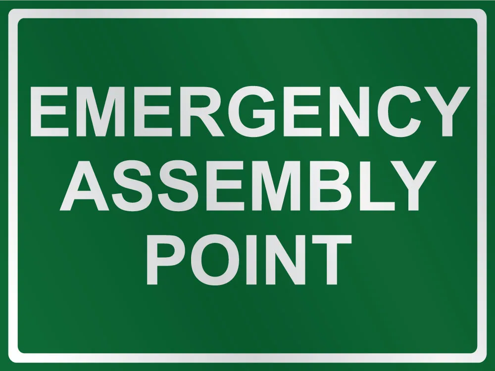 Emergency Assembly Point Sign, Aluminium Composite 600 x 450mm