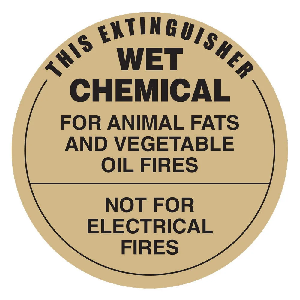 Wet Chemical Extinguisher Identification Sign, 190 x 190mm